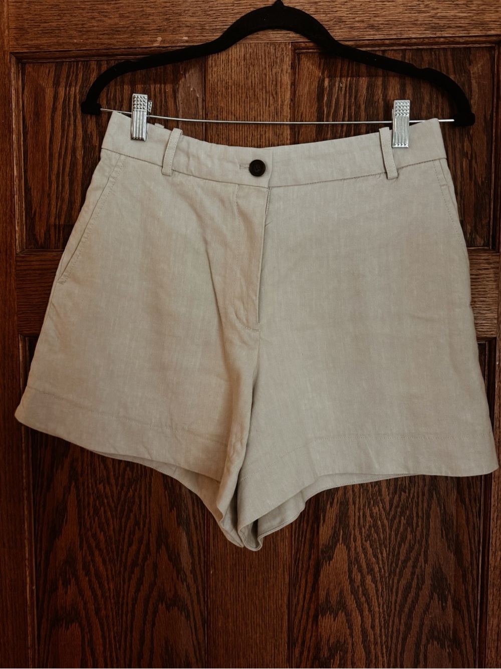 Vanessa Bruno Cream Linen-Blend Tailored Shorts